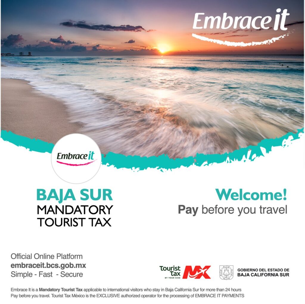Embrace It Baja Sur mandatory tourist tax campaign banner