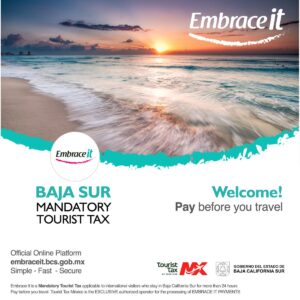 Embrace It Baja Sur mandatory tourist tax campaign banner